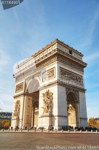 Image of The Arc de Triomphe de l\'Etoile in Paris, France