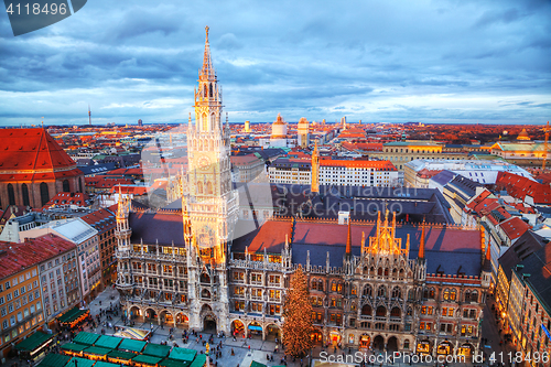 Image of Aerial view of Marienplatz in Munich