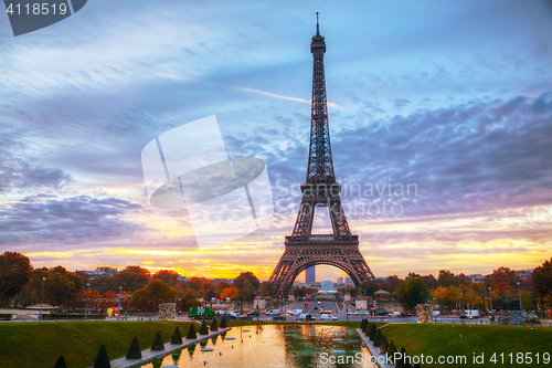 Image of Cityscape with the Eiffel tower in Paris, France