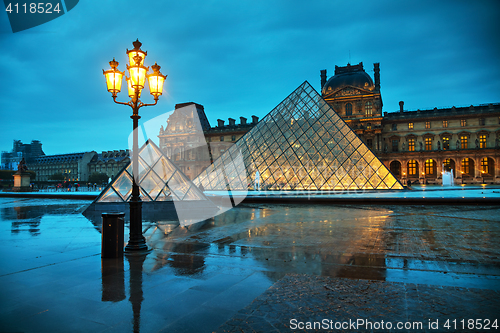 Image of The Louvre Pyramid in Paris, France