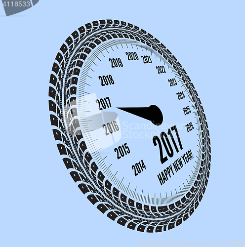 Image of Speedometer 2017 year greeting