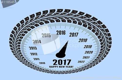 Image of Speedometer 2017 year greeting