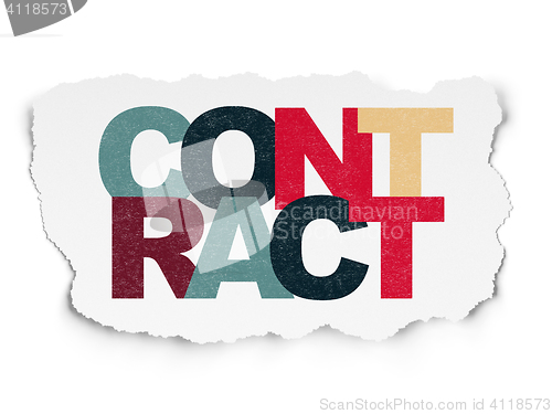 Image of Finance concept: Contract on Torn Paper background