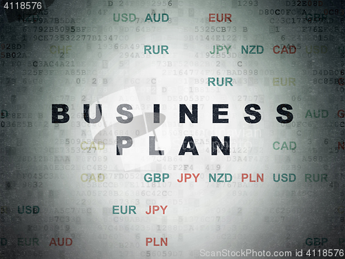 Image of Finance concept: Business Plan on Digital Data Paper background