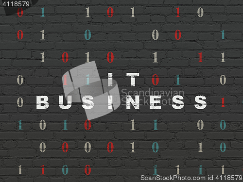Image of Finance concept: IT Business on wall background