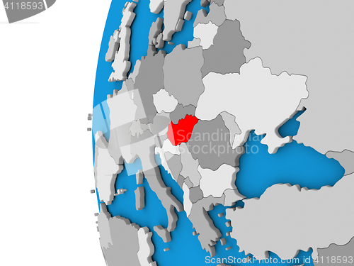Image of Hungary on globe