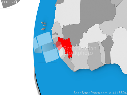 Image of Guinea on globe