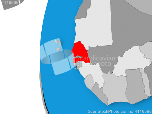 Image of Senegal on globe