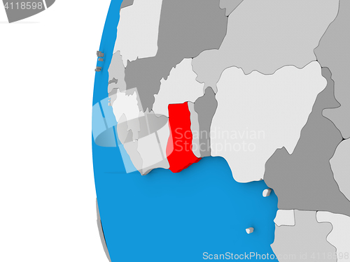 Image of Ghana on globe