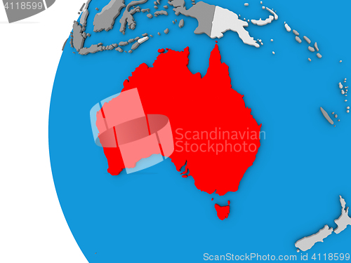 Image of Australia on globe