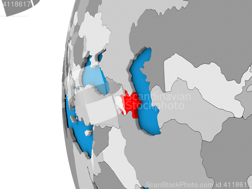 Image of Azerbaijan on globe