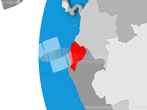 Image of Ecuador on globe