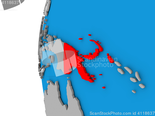 Image of Papua New Guinea on globe