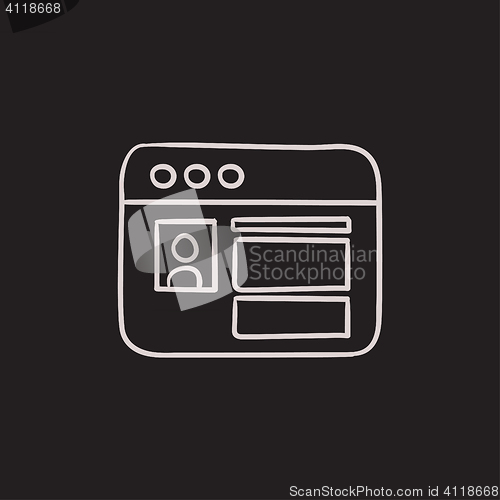 Image of Browser window with page sketch icon.