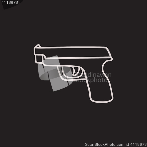 Image of Handgun sketch icon.