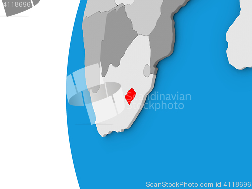 Image of Lesotho on globe