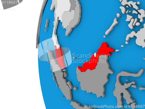 Image of Malaysia on globe