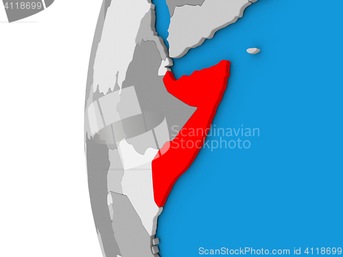 Image of Somalia on globe