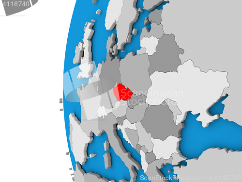 Image of Czech republic on globe