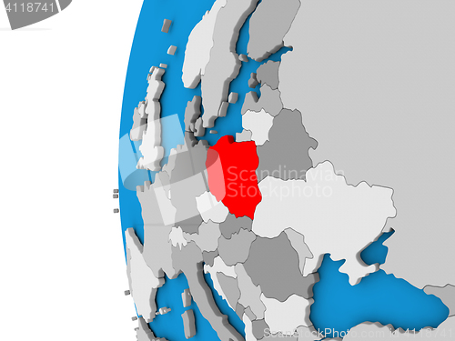 Image of Poland on globe