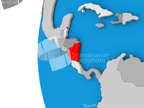 Image of Nicaragua on globe