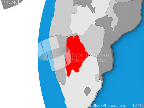 Image of Botswana on globe