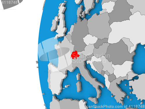 Image of Switzerland on globe