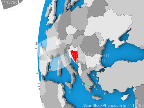 Image of Bosnia on globe