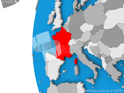 Image of France on globe