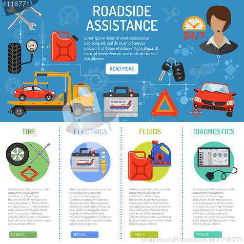 Image of Car Service and Roadside Assistance Infographics