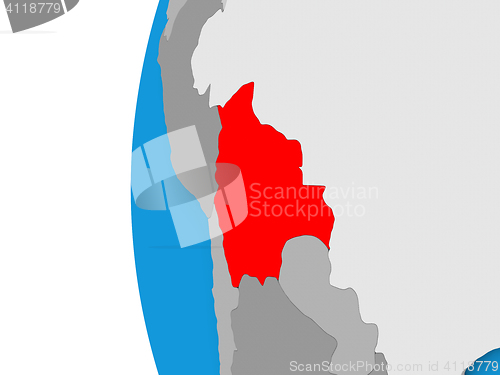 Image of Bolivia on globe