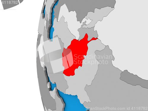 Image of Afghanistan on globe