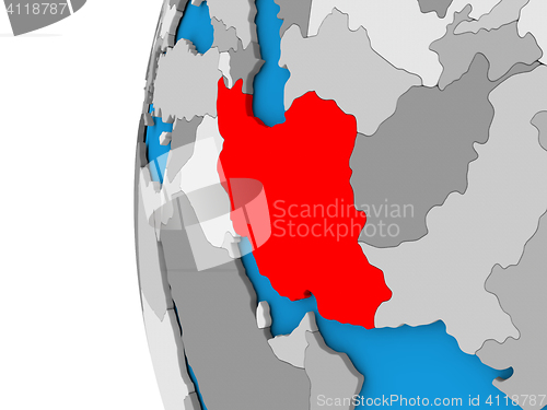 Image of Iran on globe