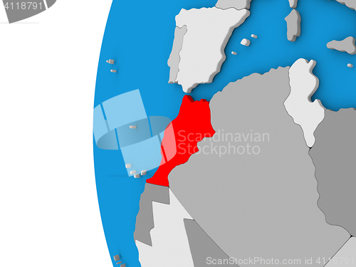 Image of Morocco on globe