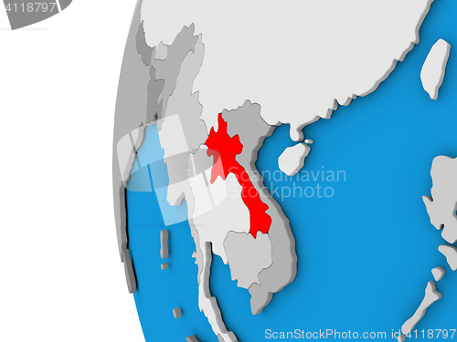 Image of Laos on globe