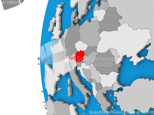 Image of Austria on globe