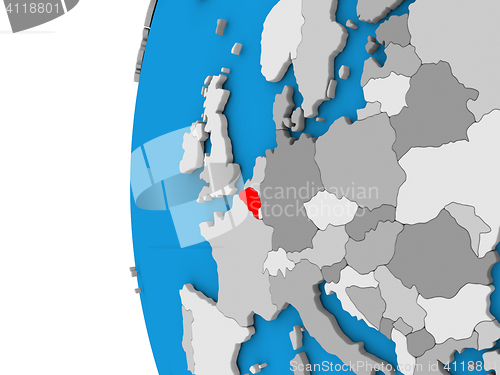 Image of Belgium on globe