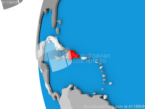 Image of Dominican Republic on globe