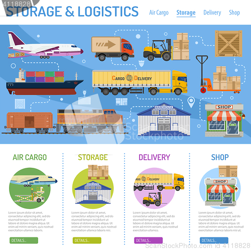 Image of Storage and delivery infographics