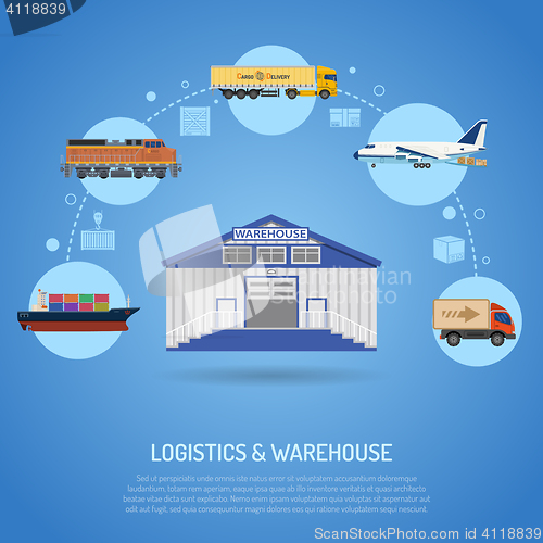 Image of Warehouse and logistics concept