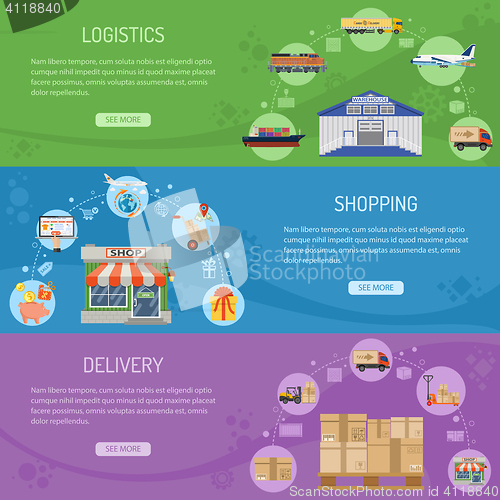 Image of Logistics delivery and shopping Banners