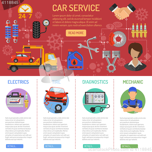Image of Car Service and Roadside Assistance Infographics