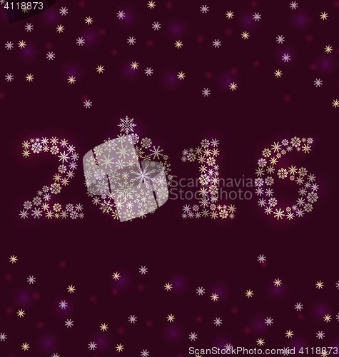 Image of New Year Greeting Card with Snowflakes