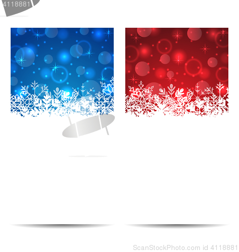 Image of Christmas snowflakes banners with light effect