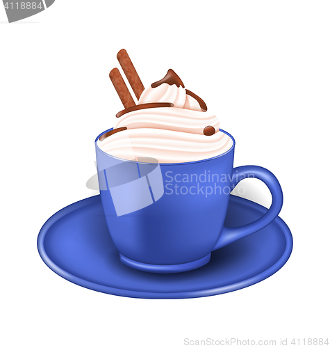 Image of Photo Realistic Cup of Cream and Chocolate Sticks