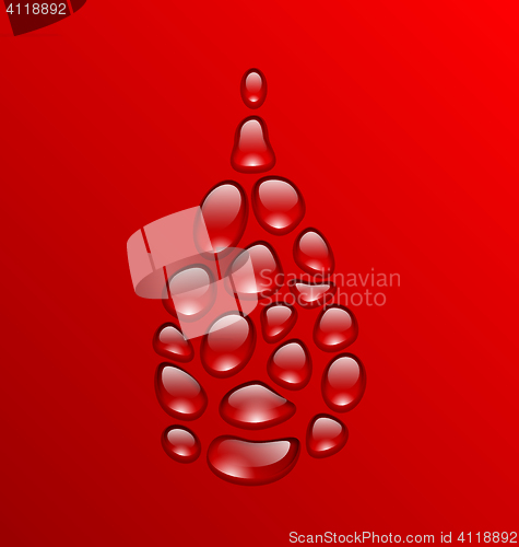 Image of Blood Drop Made of Drops. Concept Medical Background