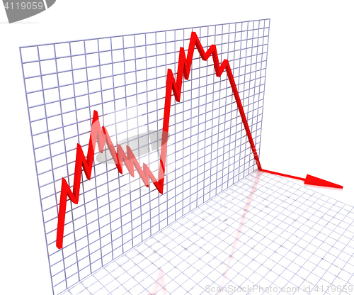 Image of Red Graph Shows Sales Or Profit