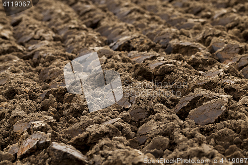 Image of plowed land, close-up