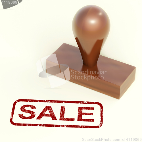 Image of Sale Rubber Stamp Showing Promotion And Reduction