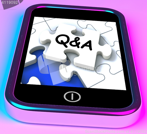 Image of Q&A On Smartphone Showing Asking Inquiries \r